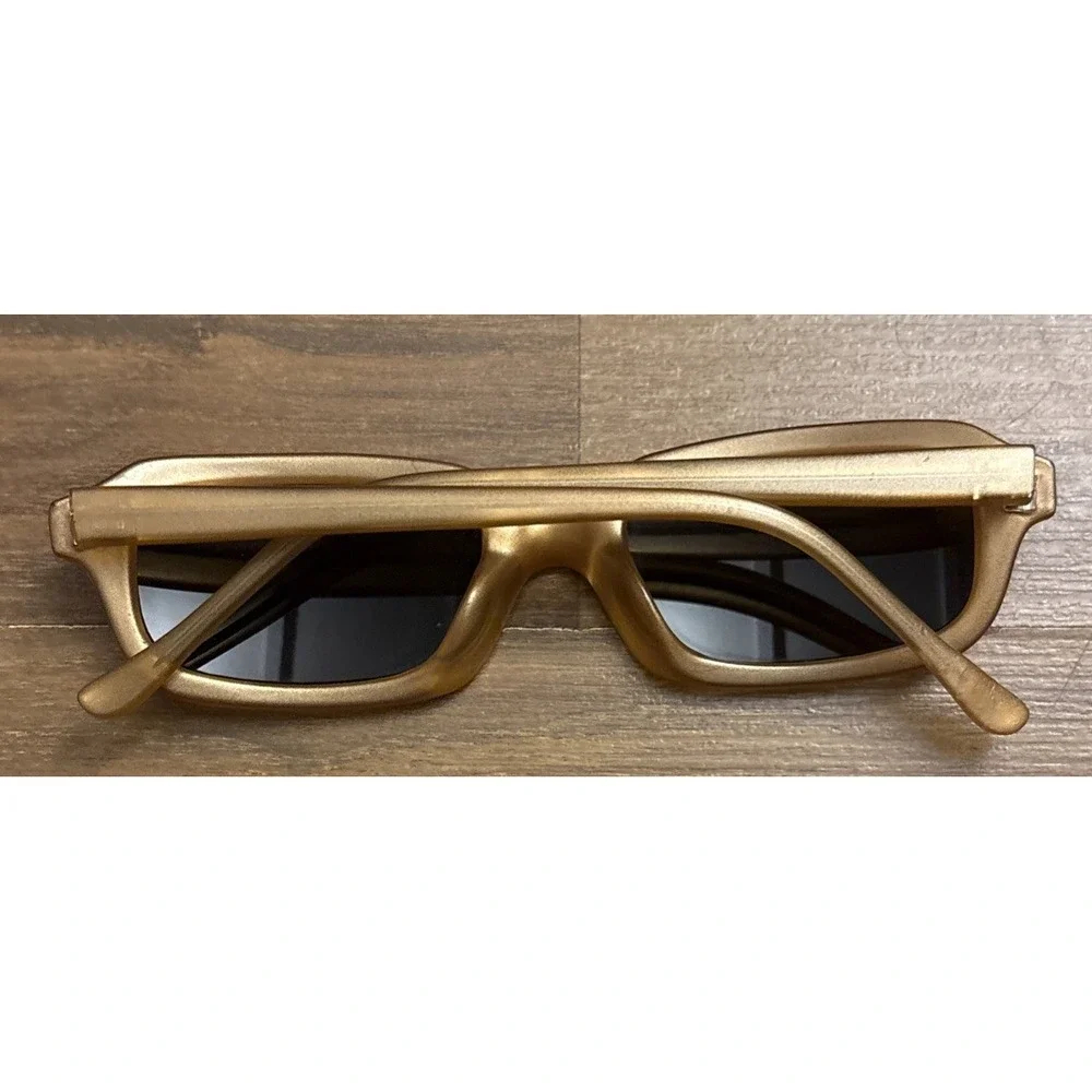 Enzo Gold Rectangle Sunglasses Metallic Retro Y2K Frames only